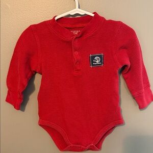 Sonoma Red Waffle Knit Baby Bodysuit